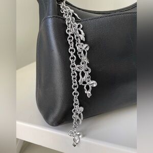 Silver Bow Bag Charm